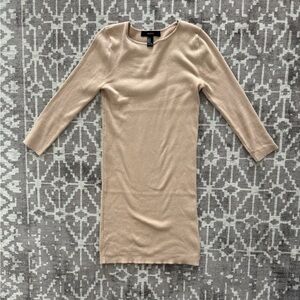 EUC Forever 21 beige 3/4 sleeve sweater dress